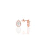 Söğütlü Silver SGTL7936 925 Ayar Gümüş Rose Zirkon Taşlı Mini Pırlanta Modeli Damla Küpe