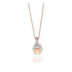 Söğütlü Silver SGTL8015 925 Ayar Gümüş Rose Barok İnci Üstü Kanat Deseni Kolye