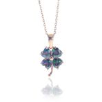 Söğütlü Silver SGTL8238 Mistik Topaz Taşlı Mini Yonca Kadın Kolye