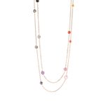Söğütlü Silver SGTL8536 Gümüş Rose Renkli Sıra Taşlı Kadın Kolye