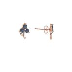Söğütlü Silver SGTL8680 Rose Onix Taşlı Minik Çiçek Gümüş Kadın Küpe