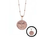 Söğütlü Silver SGTL8754 Rose Renk Gümüş Top Zincirli Çift Taraflı Antik Para Kadın Kolye