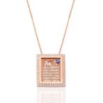Söğütlü Silver SGTL9075 Rose Çerçeveli Zirkon Taşlı Ayetel Kürsü Yazılı Plaka Kadın Gümüş Kolye