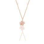 Söğütlü Silver SGTL9141 Gümüş Rose Zirkon Taşlı Yonca Kolye