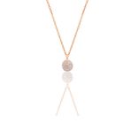 Söğütlü Silver SGTL9142 Gümüş Rose Zirkon Taşlı Yuvarlak Kolye