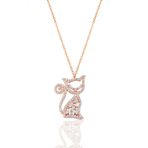 Söğütlü Silver SGTL9565 Baget Taşlı Kedi Modeli Kadın Gümüş Kolye