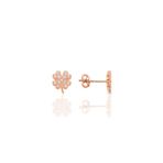 Söğütlü Silver SGTL9723ROSE Zirkon Taşlı Mini Yonca Gümüş Küpe