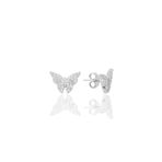 Söğütlü Silver SGTL9731 Zirkon Taşlı Kelebek Gümüş Küpe