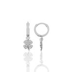 Söğütlü Silver SGTL9843RODAJ Beyaz Taşlı Yonca Halka Gümüş Küpe