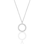 Söğütlü Silver SGTL9865ROSE Beyaz Taşlı Halka Modeli Gümüş Kolye