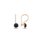 Söğütlü Silver SGTL9938 Rose Onix Taşlı Çengelli Yarım Top Gümüş Küpe