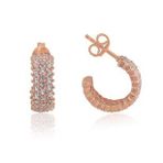 Söğütlü Silver üç sıra tamtur rose küpe