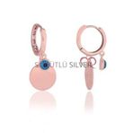 Söğütlü Silver yuvarlak ve nazarlı küpe