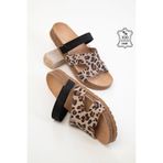 Soho 20525 Bej Leopar Siyah Kadın Terlik