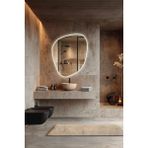 Soho Asimetrik LED Duvar Aynası – Modern Tasarım Dekoratif Boy ve Dresuar Aynası - Beyaz - 65x80