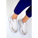 Soho Kadın Beyaz-Lila Sneaker 17834 Suni Deri Malzeme ile Poli Taban ve Bağcıklı Tasarım - Beyaz - Lila