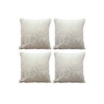 Soho Kumaş Altın Varak Desenli Dekoratif 4'lü Kırlent Yastık Kılıfı Seti - 42 X 42 Cm Krem