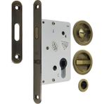 SOHO Sl-01 Serisi Kayar Kapı Kilidi Seti Antik Bronz Banyo Tipi (Wc)