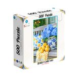 Soi Craft 500 Parça Puzzle Çiçek Aranjmanı, Mavi Ortanca ve Limon Temalı