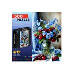 Soi Craft 500 Parça Puzzle Kiraz ve Mavi Çiçekler Natürmort #261