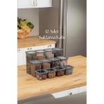 Soi Home 12'li 3 Boy Kavanoz Seti & Saklama Kabı & Erzak Kabı 6X650/1300/1900 ml (40 Lı Etiket Hediyeli) - Çok Renkli