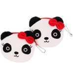 SOIMISS 2 Adet Cüzdan Için Kadın Bayan Çantalar Fermuar Debriyaj Çanta Için Kadın Cüzdanlar Kadınlar Için Cüzdan Panda Bozuk Para Çantası Karikatür Peluş Çanta Metal Küçük Hediye Bayanlar