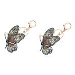 SOIMISS 2 Adet Kelebek Anahtarlık Sevgilisi Hediyeler 10 Doların Altındaki Kadın Hediyeleri Sırt Çantası Zinciri Kolye Anahtarlık Kawaii Şeyler Çocuk Rhinestones Alaşım Hayvan Sürüsü