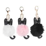 SOIMISS 3 Parça Kedi Anahtarlık Araba Anahtarlıklar Noel Çorabı Dolgu Maddeleri Kürk Anahtarlık Tüylü Dekorasyon Araba Dekorasyonu Küçük Hediyeler Çocuk Peluş Kedi Cazibe Metal