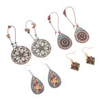SOIMISS 4 Çift Boho Küpe Etnik Küpe Etik Sallanan Küpe Iplik Püskül Küpe Bohem Küpe Kadın Retro Sallanan Küpe Hawaii Hediyeleri Kanca Sallanan Küpe Metal Özlemek Püskül Kolye Alaşım