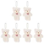 SOIMISS 6 Adet Anahtarlık Kolye Doldurulmuş Ayılar Süslemeleri Ayı Anahtarlık Mini Peluş Ayılar Minyatür Peluş Ayılar Mini Doldurulmuş Ayılar Gelinlik Bebek Düğün Ayı Şirin Çinko Alaşımı