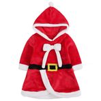SOIMISS Bebek Kız Noel Baba Kostümü Elbise Kapüşonlu Noel Kıyafeti Bebek Noel Aksesuarları Noel Cosplay Parti Hediyeleri 65-70 cm