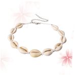 SOIMISS Kabuk Kolye Gerdanlık Kabuk Chokers Kolye Bilezikler Kabuk Boyunlu Gerdanlık Bohem Kolye Kabuk Bilezik Zincir Kolye Takı Bilezikler Boho Kolye Takı Kolye Beyaz Kadın Moda Plaj