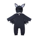 SOIMISS Kanatları Romper Cadılar Bayramı Yürümeye Başlayan Çocuk Cadılar Bayramı Hayalet Romper Yenidoğan Bebek Kıyafetleri Hoodies Romper Yarasa Yeni Doğan Sonbahar Mevsimi Tulum