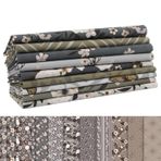 Soimoi 9 Parça%100 Pamuklu Baskılı Kapitone Kumaş Demeti, 18"x22" Kendin Yap Kumaş Malzemeleri Kapitone Yama İşi, Dikiş Projesi, Yama İşi, Kendin Yap El Sanatları İçin Baskılı - Greige Petal Patch