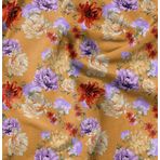Soimoi Çiçek Baskı - Sarı, Viskon Rayon Kumaş Malzemesi - 42 İnç Genişliğinde, 1 Yard, Elbiseler, Bluzlar, Etekler, Pijamalar, Çocuk Giyim için Dikişsiz Malzeme