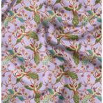 Soimoi Hafif Kadife Kumaş - Mor - Kuş Baskılı, Dikişsiz Malzeme - 58" Geniş, Döşemelik, Moda ve El Sanatları Projeleri İçin Mükemmel Kumaş, 1 Yard