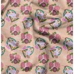 Soimoi Kuş Baskısı - Bej, Viskon Rayon Kumaş Malzemesi - 42 İnç Genişliğinde, 1 Yard, Elbiseler, Bluzlar, Etekler, Pijamalar, Çocuk Giyim için Dikişsiz Malzeme