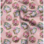 Soimoi Kuş Baskısı - Pembe, Viskon Rayon Kumaş Malzemesi - 42 İnç Genişliğinde, 1 Yard, Elbiseler, Bluzlar, Etekler, Pijamalar, Çocuk Giyim için Dikişsiz Malzeme
