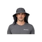 Sök Tak Maskeli Enseli Güneş Şapkası UV Korumalı Unisex Outdoor Yazlık Şapka-Gri