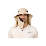 Sök Tak Maskeli Enseli Güneş Şapkası UV Korumalı Unisex Outdoor Yazlık Şapka-Krem