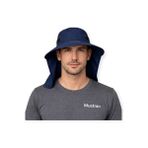 Sök Tak Maskeli Enseli Güneş Şapkası UV Korumalı Unisex Outdoor Yazlık Şapka-Lacivert
