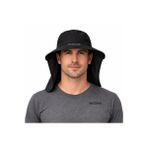 Sök Tak Maskeli Enseli Güneş Şapkası UV Korumalı Unisex Outdoor Yazlık Şapka-Siyah