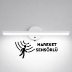 Sök-Tak Sensörlü Beyaz - Beyaz Işık Yapışkanlı Pilli Led Aplik 38cm