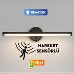 Sök-Tak Sensörlü Beyaz Işık Yapışkanlı Pilli LED Aplik 38CM