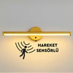 Sök-Tak Sensörlü Gold Günışığı Yapışkanlı Pilli Led Aplik 38cm