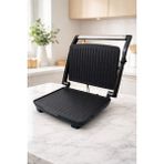 Sokany Profesyonel Elektrikli Izgara 2000W Yapışmaz Döküm Plaka Tost Grill KJ-202 - Inox - Siyah