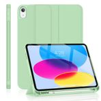 Soke iPad 10. Nesil 10.9 İnç, 2022 iPad 10 Kalem Tutuculu Kılıf - Koruyucu Üç Katlı Stand Akıllı Kapak [Dokunmatik Kimlik ve Otomatik Uyandırma/Uyumayı Destekleyin], Matcha Yeşili