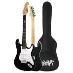 Solak Elektro Gitar Seti, Amfi ve Aksesuarlar ile Tam Paket, Beyaz-Siyah