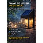 Solar Dış Mekan Duvar Aplik Güneş Enerjili IP44 Suya Dayanıklı Bahçe Balkon Duvar Lambası