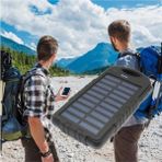 Solar Güneş Enerjili 10000 Mah 12 Power LED Işik Power Bank white - Şeffaf